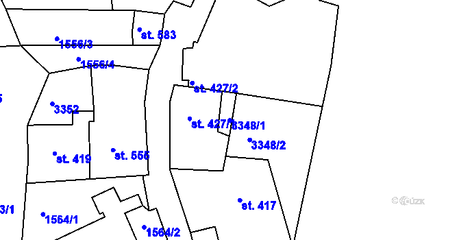 Parcela st. 3348/1 v KÚ Bečov nad Teplou, Katastrální mapa