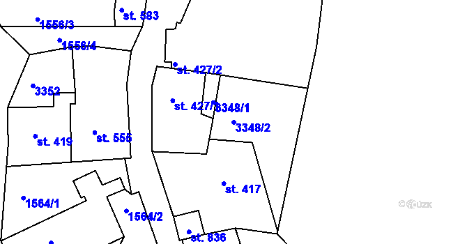Parcela st. 3348/2 v KÚ Bečov nad Teplou, Katastrální mapa
