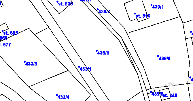Parcela st. 436/1 v KÚ Bečov nad Teplou, Katastrální mapa