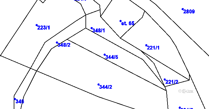 Parcela st. 344/5 v KÚ Bečov nad Teplou, Katastrální mapa