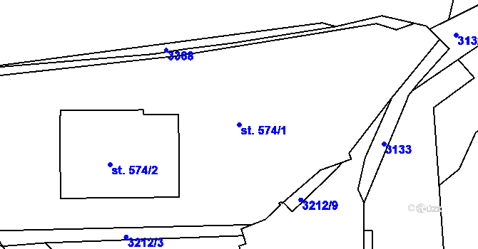 Parcela st. 574/1 v KÚ Bečov nad Teplou, Katastrální mapa