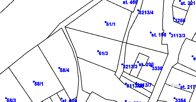 Parcela st. 61/3 v KÚ Bečov nad Teplou, Katastrální mapa