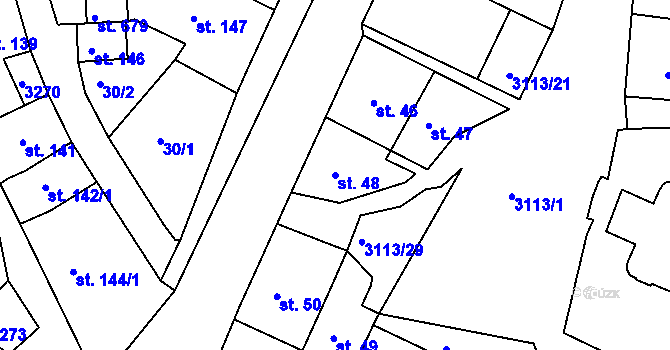 Parcela st. 48 v KÚ Bečov nad Teplou, Katastrální mapa