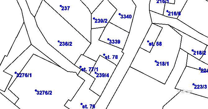 Parcela st. 78 v KÚ Bečov nad Teplou, Katastrální mapa
