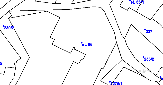 Parcela st. 85 v KÚ Bečov nad Teplou, Katastrální mapa