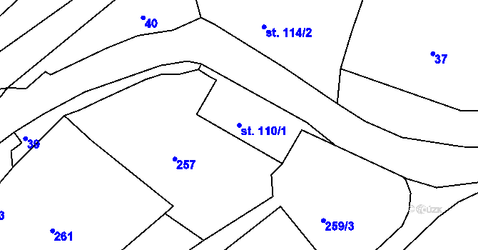 Parcela st. 110/1 v KÚ Bečov nad Teplou, Katastrální mapa
