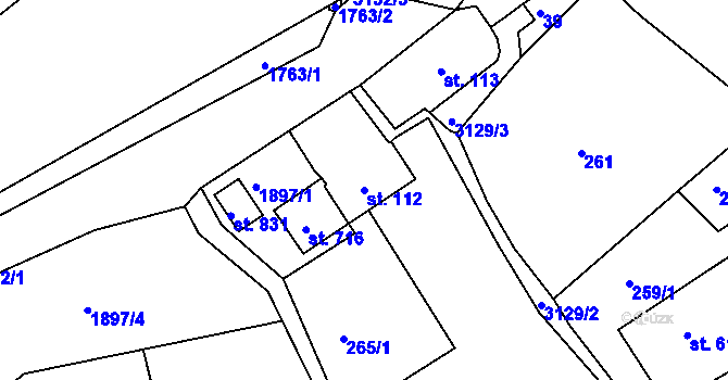 Parcela st. 112 v KÚ Bečov nad Teplou, Katastrální mapa