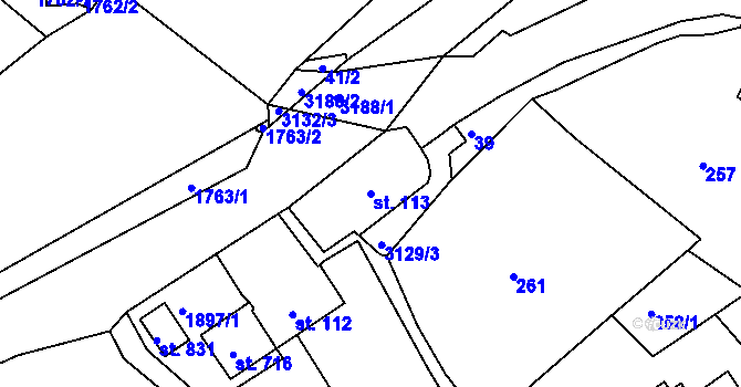 Parcela st. 113 v KÚ Bečov nad Teplou, Katastrální mapa