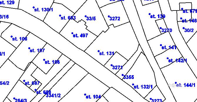 Parcela st. 131 v KÚ Bečov nad Teplou, Katastrální mapa