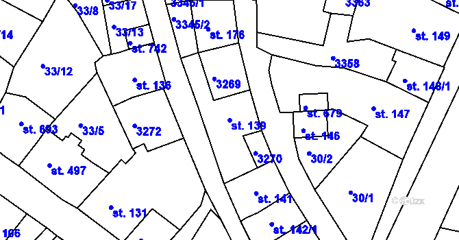 Parcela st. 139 v KÚ Bečov nad Teplou, Katastrální mapa