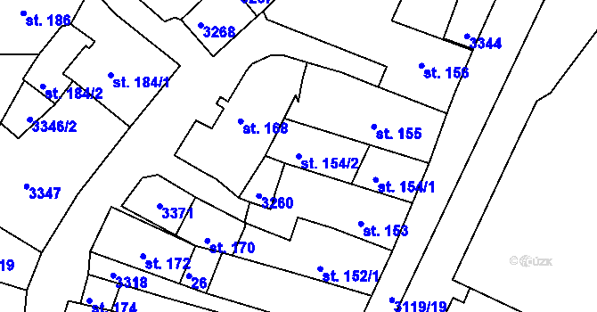 Parcela st. 154/2 v KÚ Bečov nad Teplou, Katastrální mapa