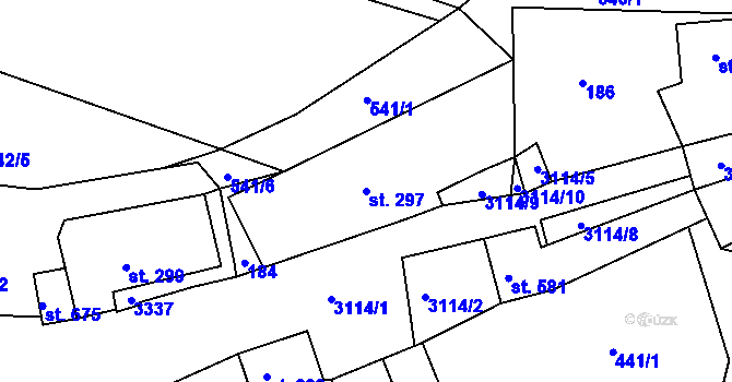 Parcela st. 297 v KÚ Bečov nad Teplou, Katastrální mapa
