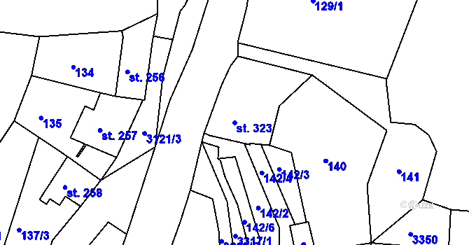 Parcela st. 323 v KÚ Bečov nad Teplou, Katastrální mapa