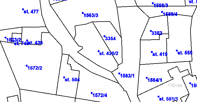 Parcela st. 420/2 v KÚ Bečov nad Teplou, Katastrální mapa
