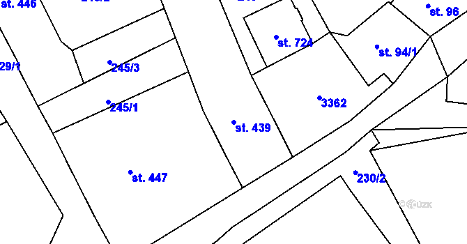 Parcela st. 439 v KÚ Bečov nad Teplou, Katastrální mapa