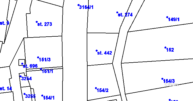 Parcela st. 442 v KÚ Bečov nad Teplou, Katastrální mapa