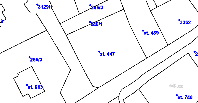 Parcela st. 447 v KÚ Bečov nad Teplou, Katastrální mapa