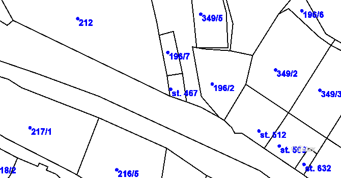 Parcela st. 467 v KÚ Bečov nad Teplou, Katastrální mapa