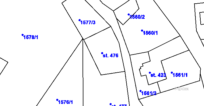 Parcela st. 476 v KÚ Bečov nad Teplou, Katastrální mapa
