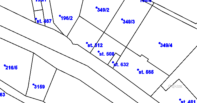 Parcela st. 508 v KÚ Bečov nad Teplou, Katastrální mapa