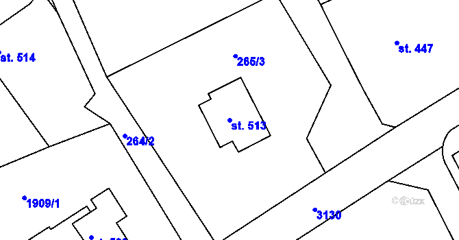 Parcela st. 513 v KÚ Bečov nad Teplou, Katastrální mapa