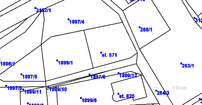 Parcela st. 571 v KÚ Bečov nad Teplou, Katastrální mapa
