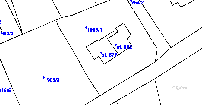 Parcela st. 577 v KÚ Bečov nad Teplou, Katastrální mapa