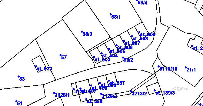 Parcela st. 604 v KÚ Bečov nad Teplou, Katastrální mapa