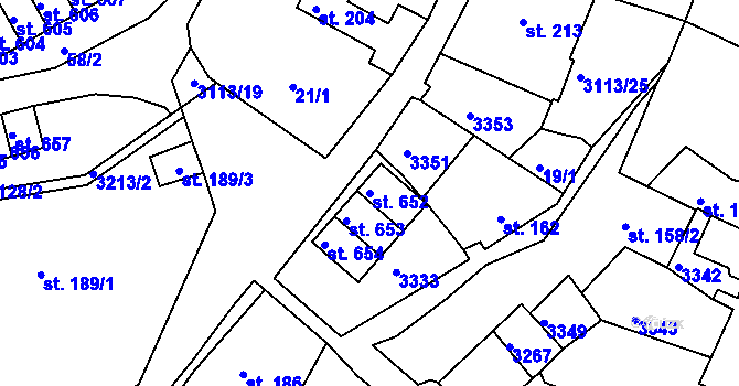 Parcela st. 652 v KÚ Bečov nad Teplou, Katastrální mapa