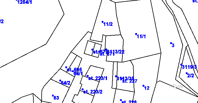 Parcela st. 671 v KÚ Bečov nad Teplou, Katastrální mapa