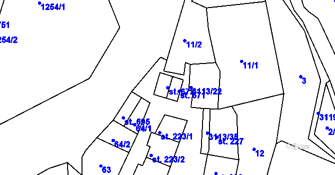 Parcela st. 672 v KÚ Bečov nad Teplou, Katastrální mapa