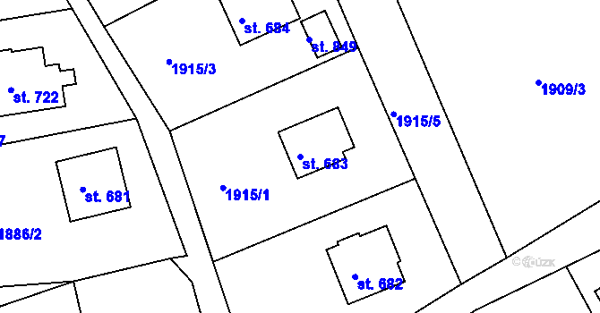 Parcela st. 683 v KÚ Bečov nad Teplou, Katastrální mapa