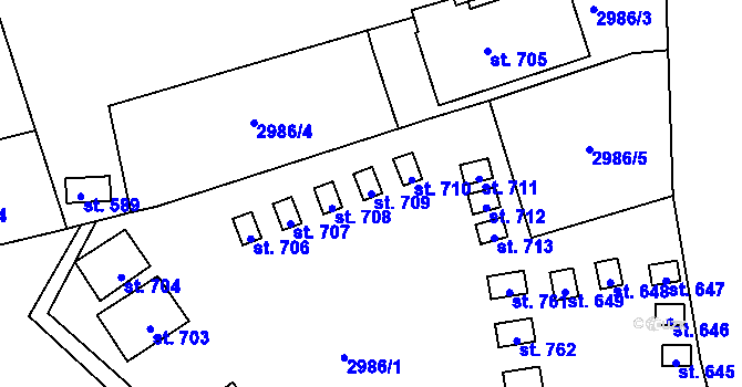 Parcela st. 709 v KÚ Bečov nad Teplou, Katastrální mapa