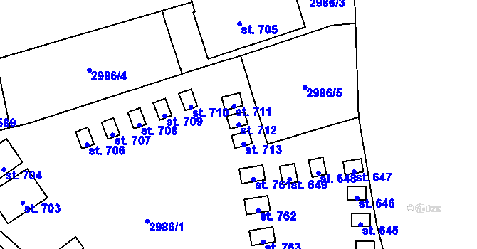 Parcela st. 712 v KÚ Bečov nad Teplou, Katastrální mapa
