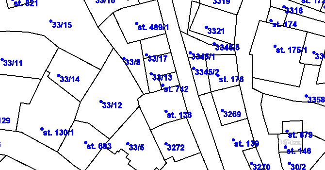 Parcela st. 742 v KÚ Bečov nad Teplou, Katastrální mapa