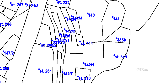 Parcela st. 744 v KÚ Bečov nad Teplou, Katastrální mapa