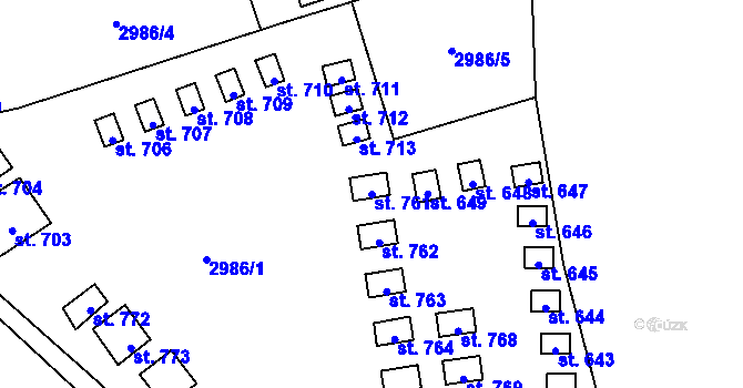 Parcela st. 761 v KÚ Bečov nad Teplou, Katastrální mapa