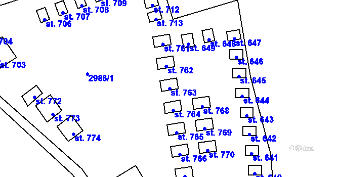 Parcela st. 763 v KÚ Bečov nad Teplou, Katastrální mapa