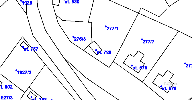Parcela st. 789 v KÚ Bečov nad Teplou, Katastrální mapa