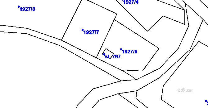 Parcela st. 797 v KÚ Bečov nad Teplou, Katastrální mapa