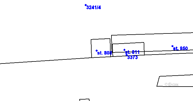 Parcela st. 808 v KÚ Bečov nad Teplou, Katastrální mapa