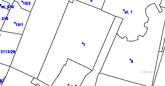 Parcela st. 7 v KÚ Bečov nad Teplou, Katastrální mapa