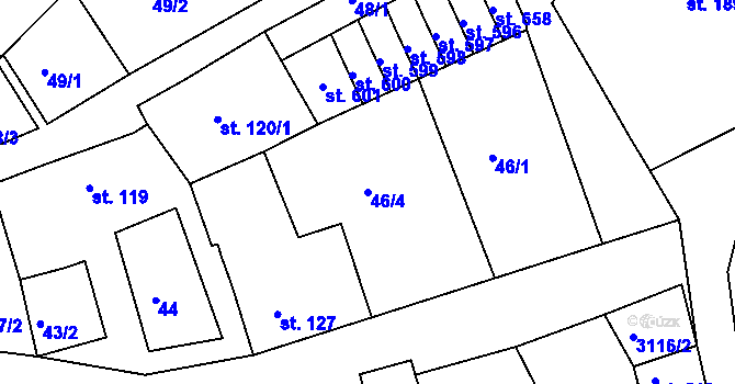 Parcela st. 46/4 v KÚ Bečov nad Teplou, Katastrální mapa
