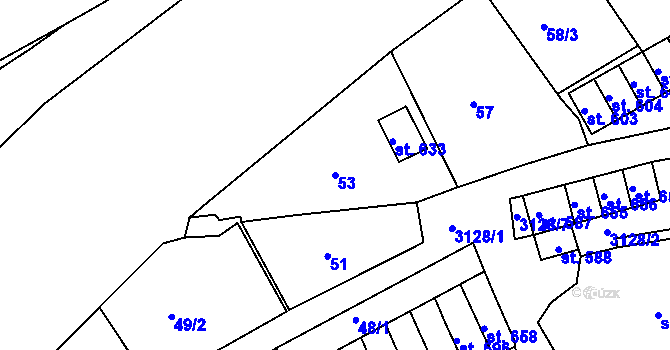 Parcela st. 53 v KÚ Bečov nad Teplou, Katastrální mapa
