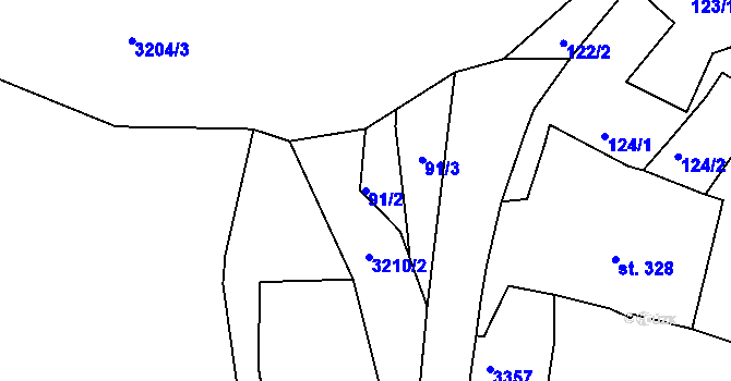 Parcela st. 91/2 v KÚ Bečov nad Teplou, Katastrální mapa