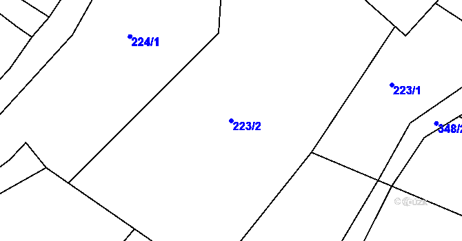 Parcela st. 223/2 v KÚ Bečov nad Teplou, Katastrální mapa