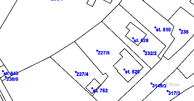 Parcela st. 227/5 v KÚ Bečov nad Teplou, Katastrální mapa