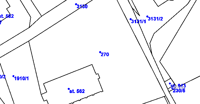 Parcela st. 270 v KÚ Bečov nad Teplou, Katastrální mapa