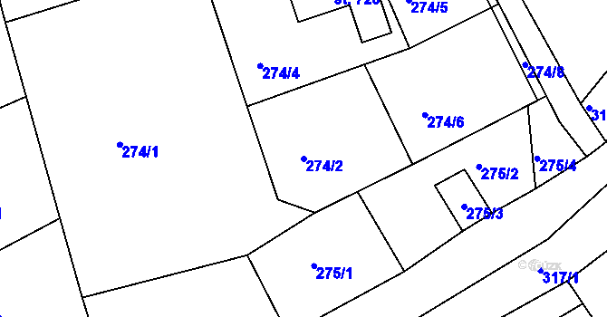 Parcela st. 274/2 v KÚ Bečov nad Teplou, Katastrální mapa