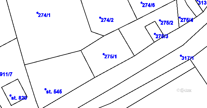 Parcela st. 275/1 v KÚ Bečov nad Teplou, Katastrální mapa
